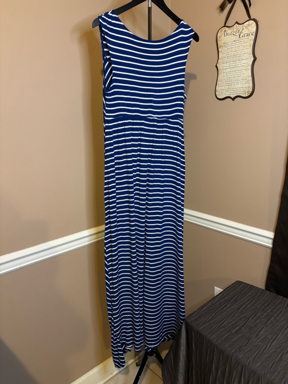 Isabel Maternity by Ingrid & Isabel Navy and White Striped Maxi Dress - Picture 5 of 6